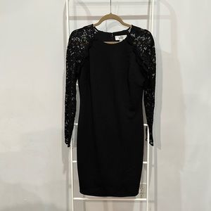 Belle Badgley Mischka Dress in Stretch Lace Sleeve - Size 6